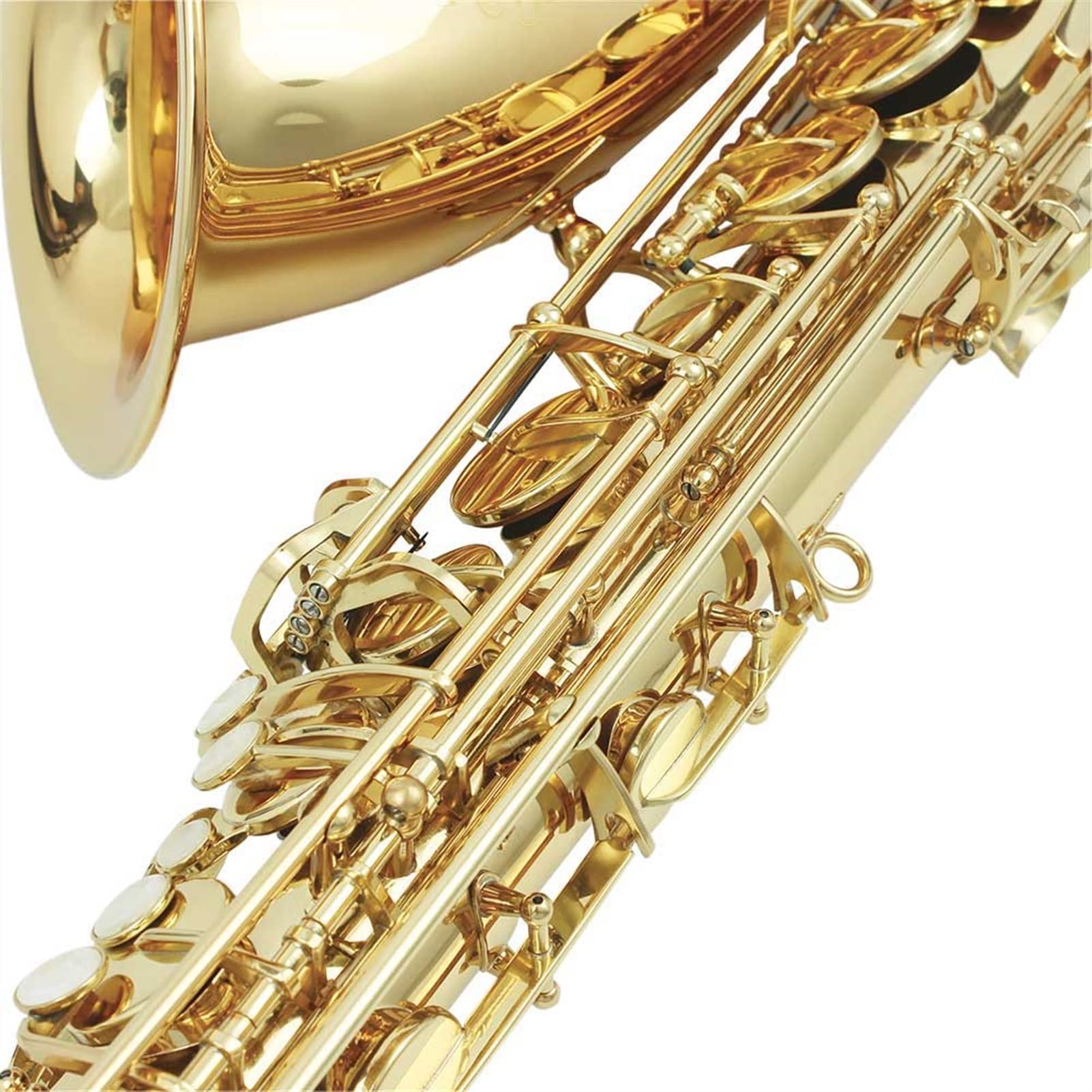 Sax Principianti Kit Sassofono tenore in SIB Professionale in Ottone Laccato Oro B Sax Piatto Strumento Musicale a fiato con Accessori per bocchino in Custodia Strumento a fiato
