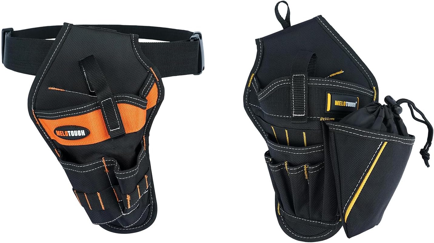 MELOTOUGH Tradesman Pro Drill Pouch for Tool Belt Left Handed Belt Cordless Drill Holder Tool Holster Impact Holster(Left Hand & Right Hand)