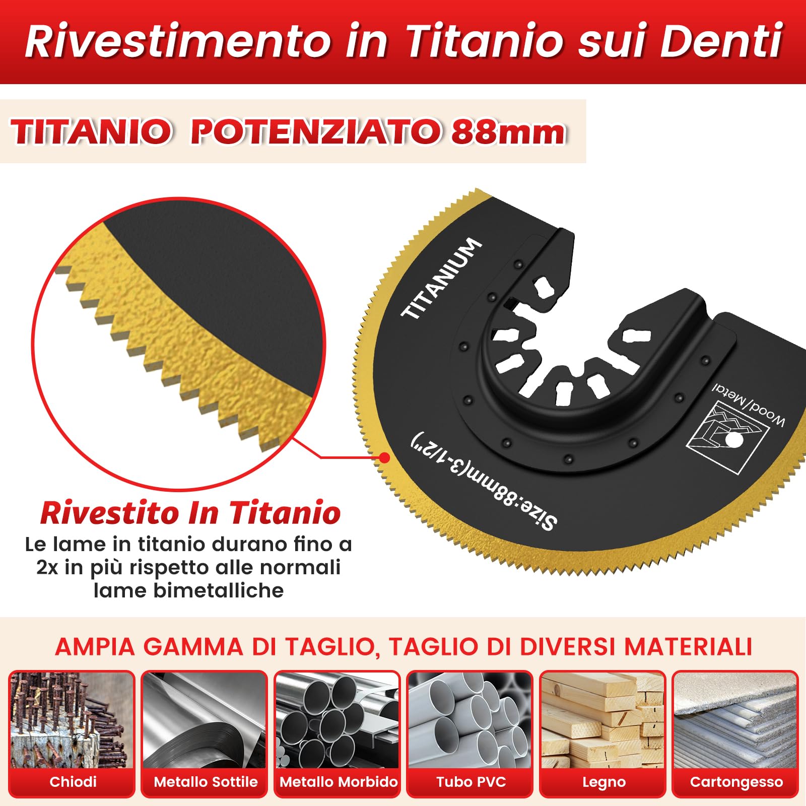 Set Lame Utensile Oscillante WORKPRO 22 Pezzi - Bi-metallo Per Legno, Metallo, Plastica E Cartongesso
