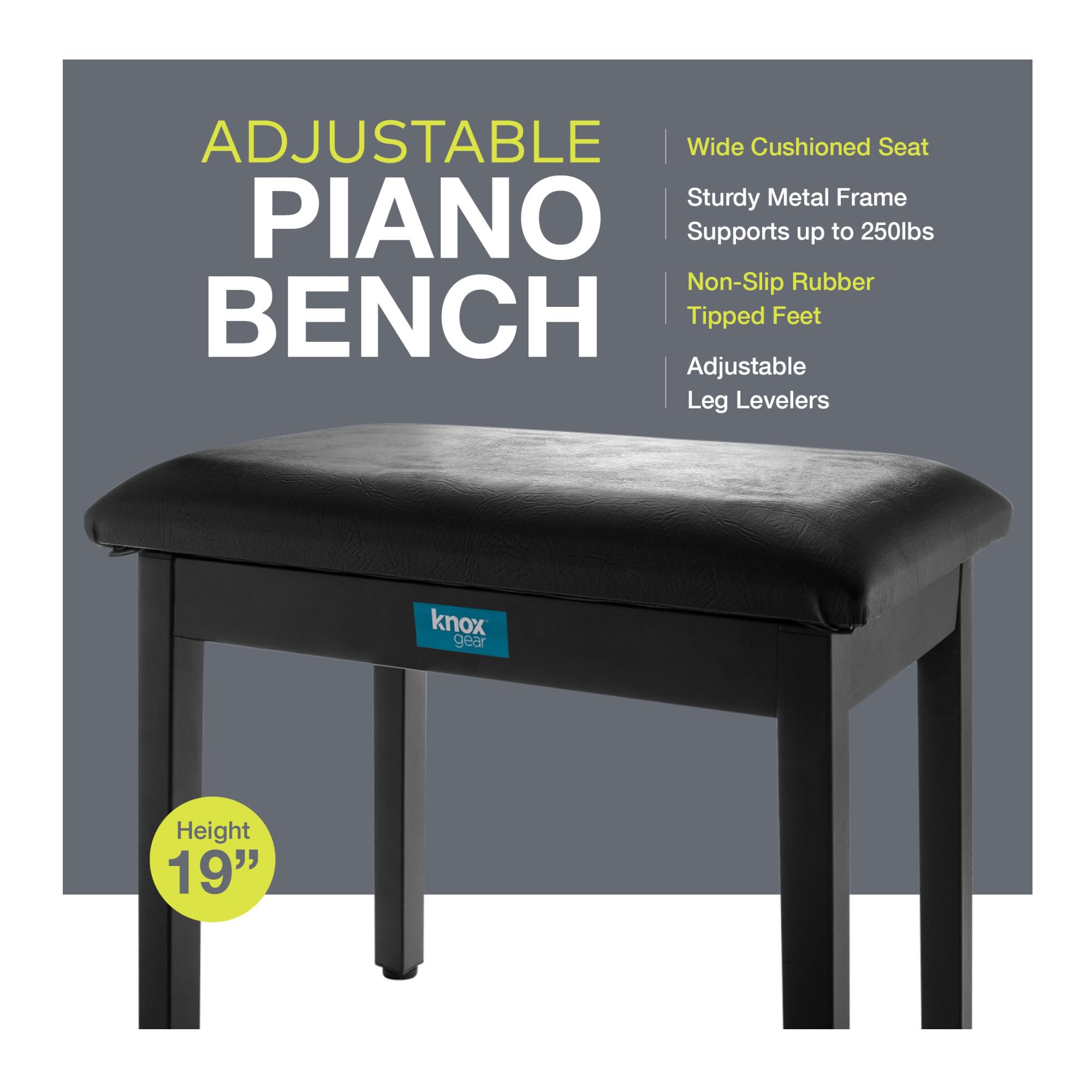 Amazon.com: Knox Gear Piano Bench with Storage - Adjustable