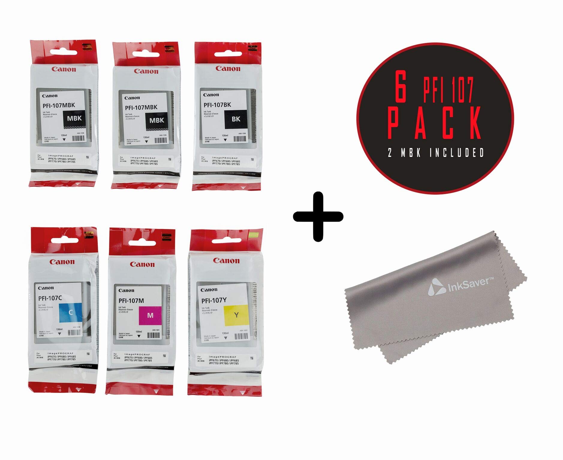 Amazon.com: Canon PFI-107 Set Genuine Pfi-107 6 Pack Set of 5 