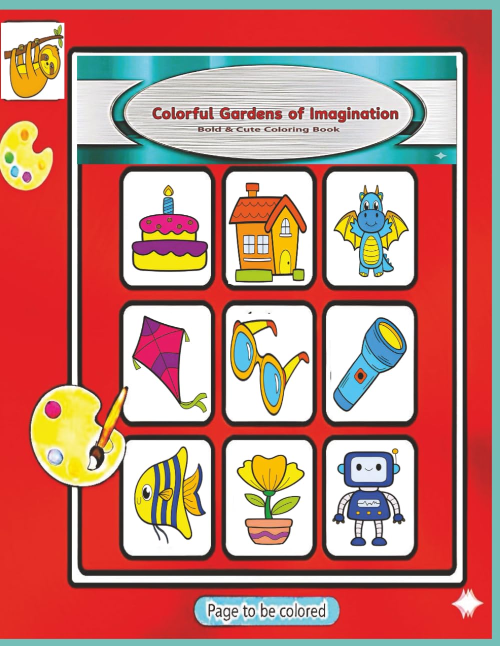 Colorful Gardens of Imagination: 50 Simple and Adorable Multi-Scene Coloring Adventures with Cute and Bold Designs.
