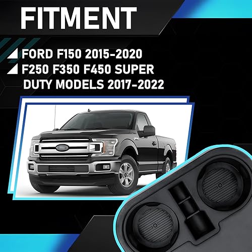 Miniatura 2 de Soporte para taza de consola central delantera HC3Z-2813562-AB compatible con Ford F150 2015-2020, compatible con F250 F350 F450 Super Duty