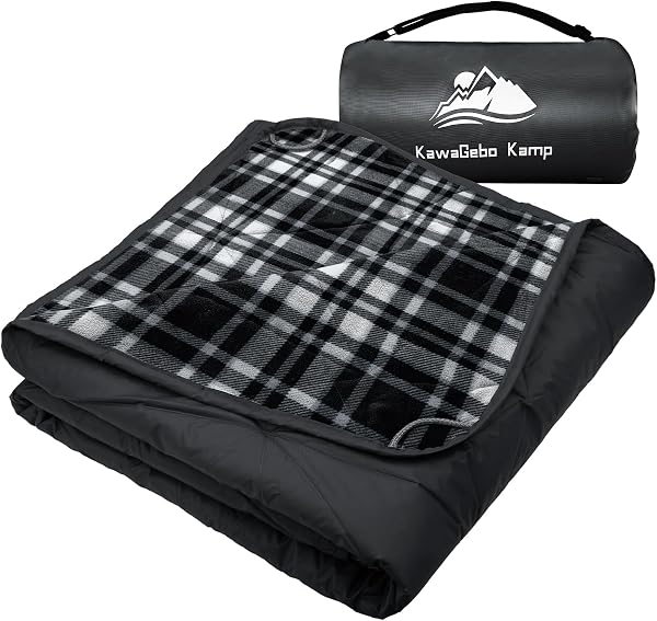 KawaGebo Kamp Outdoor Waterproof Blanket, Foldable Fleece Stadium Blanket for Outdoor Sports Event, Camping, Concerts, C