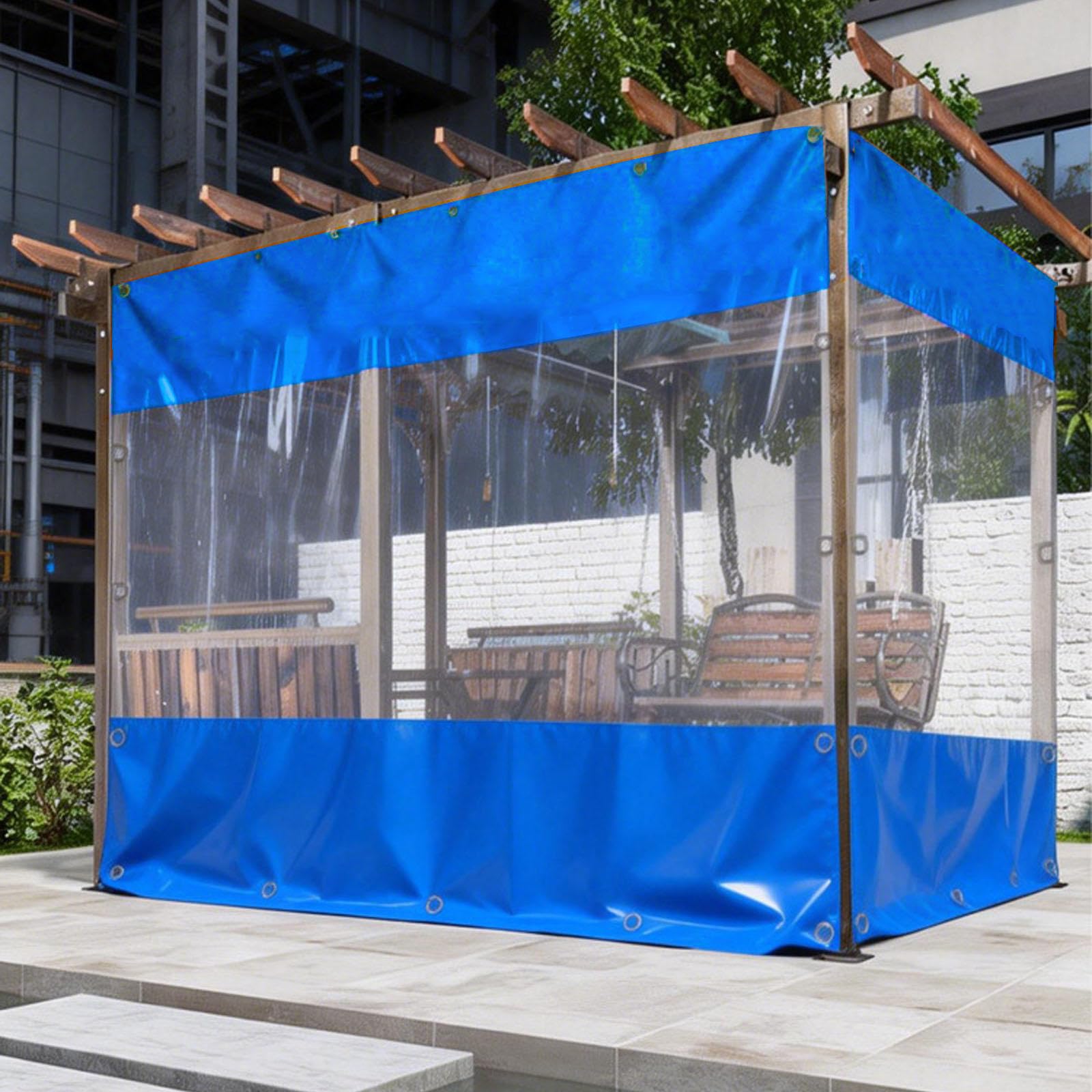 Tenda Da Esterno Impermeabile,Telone in Plastica Trasparente,Tenda 0,3mm,WxH-2x2m/6.6x6.6ft