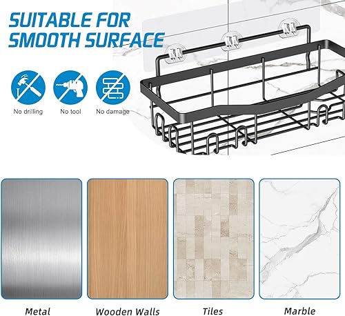 Miniatura 8 de Youvip Organizador de ducha, organizador de ducha paquete de 5, estantes de ducha de baño inoxidables para ducha interior, organizador de ducha