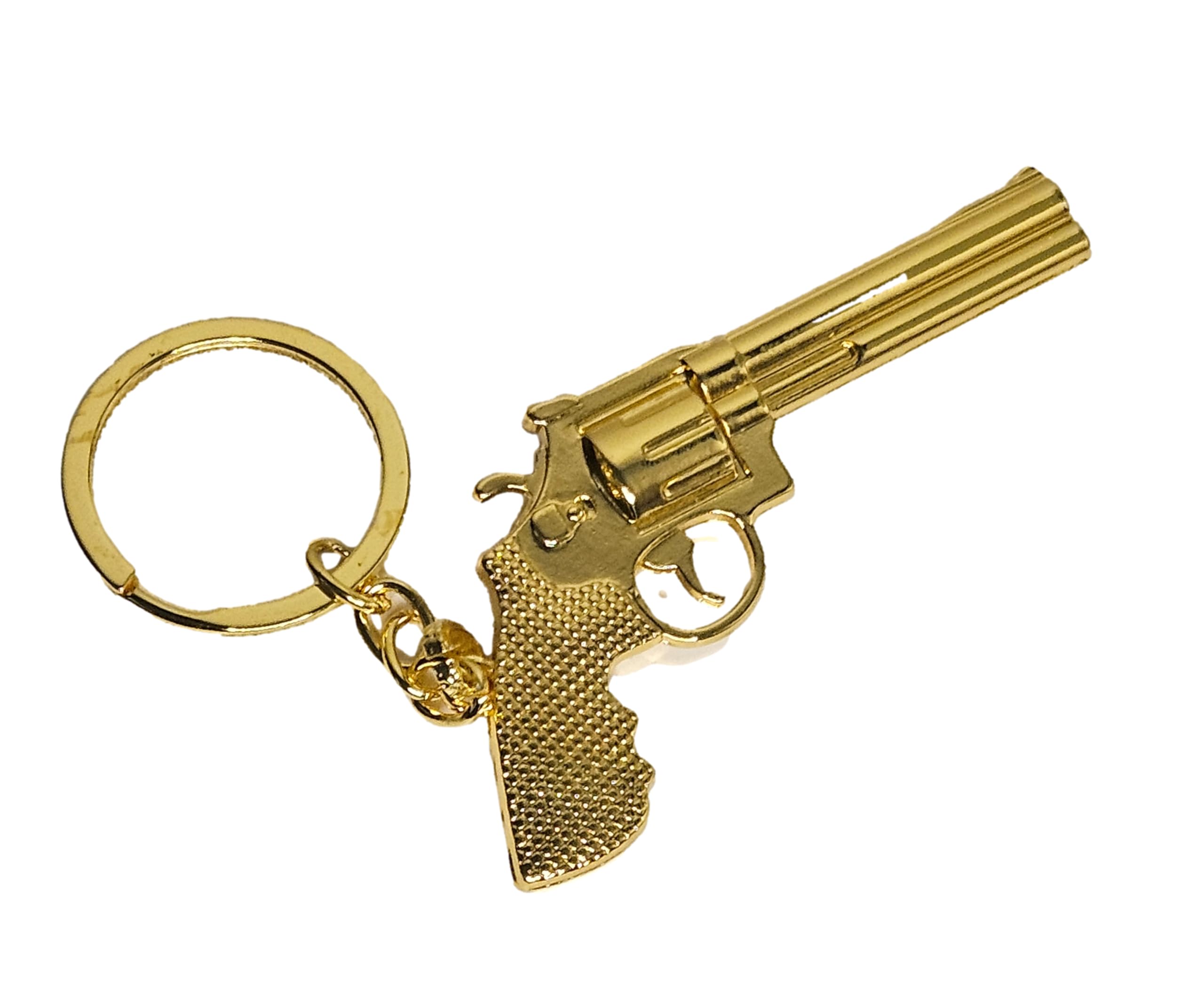 Fat-Catz-Copy-Catz Gold Replica Novelty Solid Metal Tone Cowboy Pistol Revolver Model Gun Keyring 7Cm