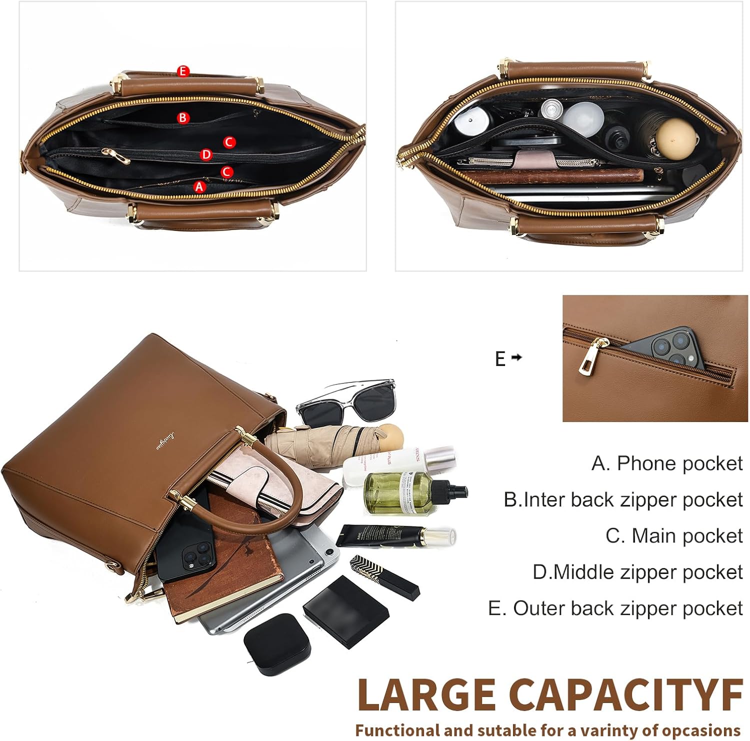 Handbags and Purses for Women Satchel Crossbody Shoulderbag Top Handle Tote Bag for Office,Dates,Daily Commuting