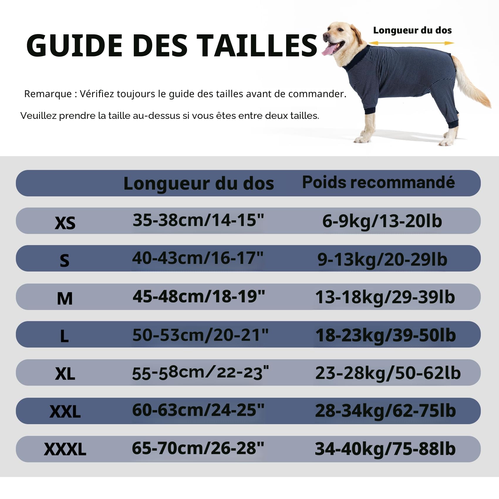 LIANZIMAU Body Chien Post Operatoire Femelle et Mâle à Manches Longues, Anti-léchage Body pour Chien Après Stérilisation Combinaison pour Chiens Moyens à Grands, Alternative Collerette Chiens