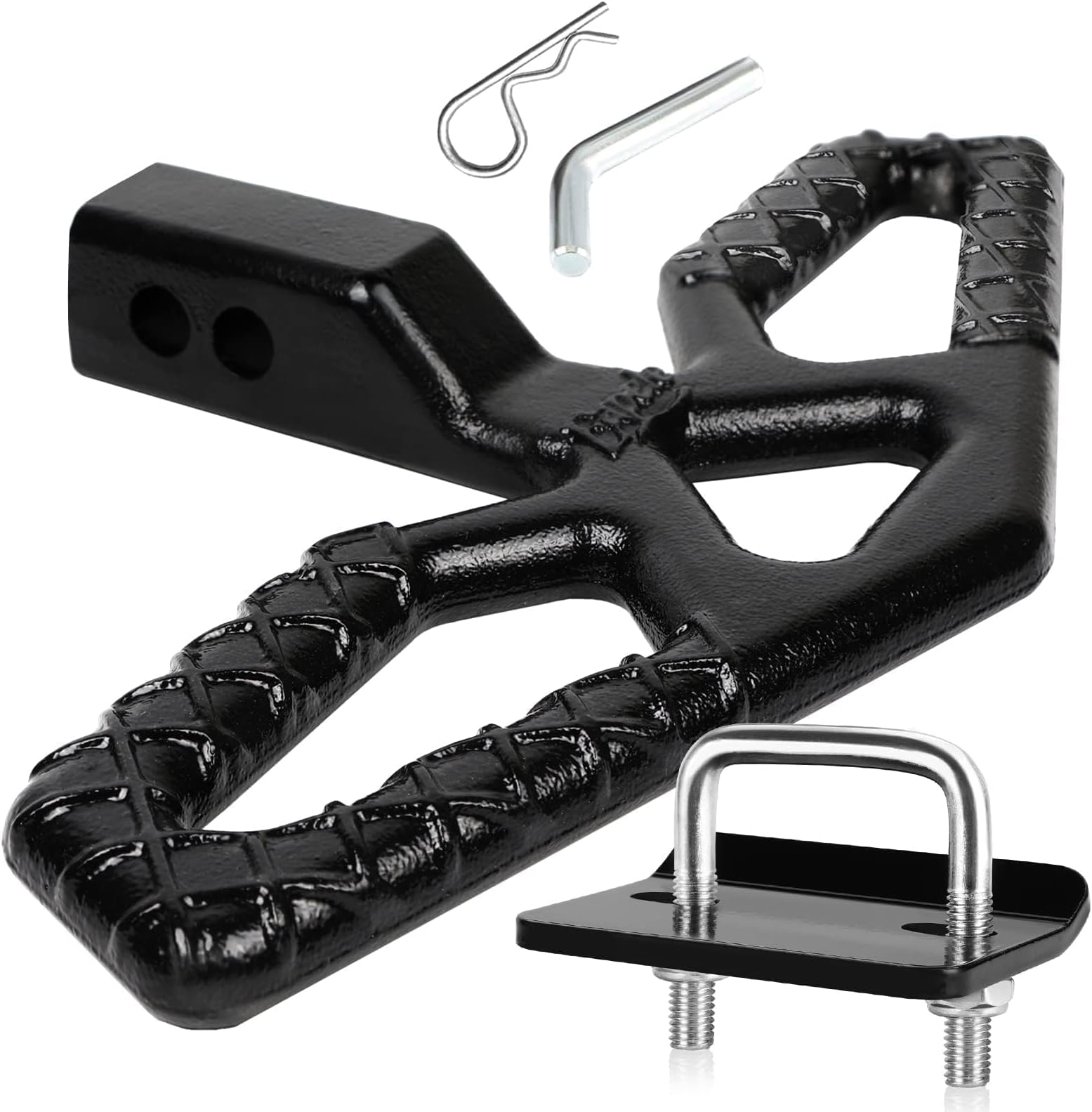 Tow Hitch Step for 2 inch Receiver, Universal Anti Slip Bumper Guard，Strong Steel 10000lbs Maximum Load, for Trailer Tow Truck Pickup SUV Pickup Van RV