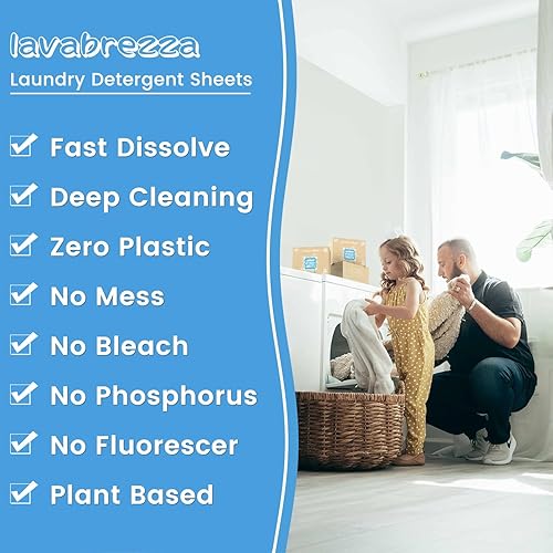 Miniatura 2 de Hojas de detergente para ropa de hasta 180 cargas, sin fragancia, tiras de detergente para ropa ecológicas sin líquido para viajes y hogar, sin