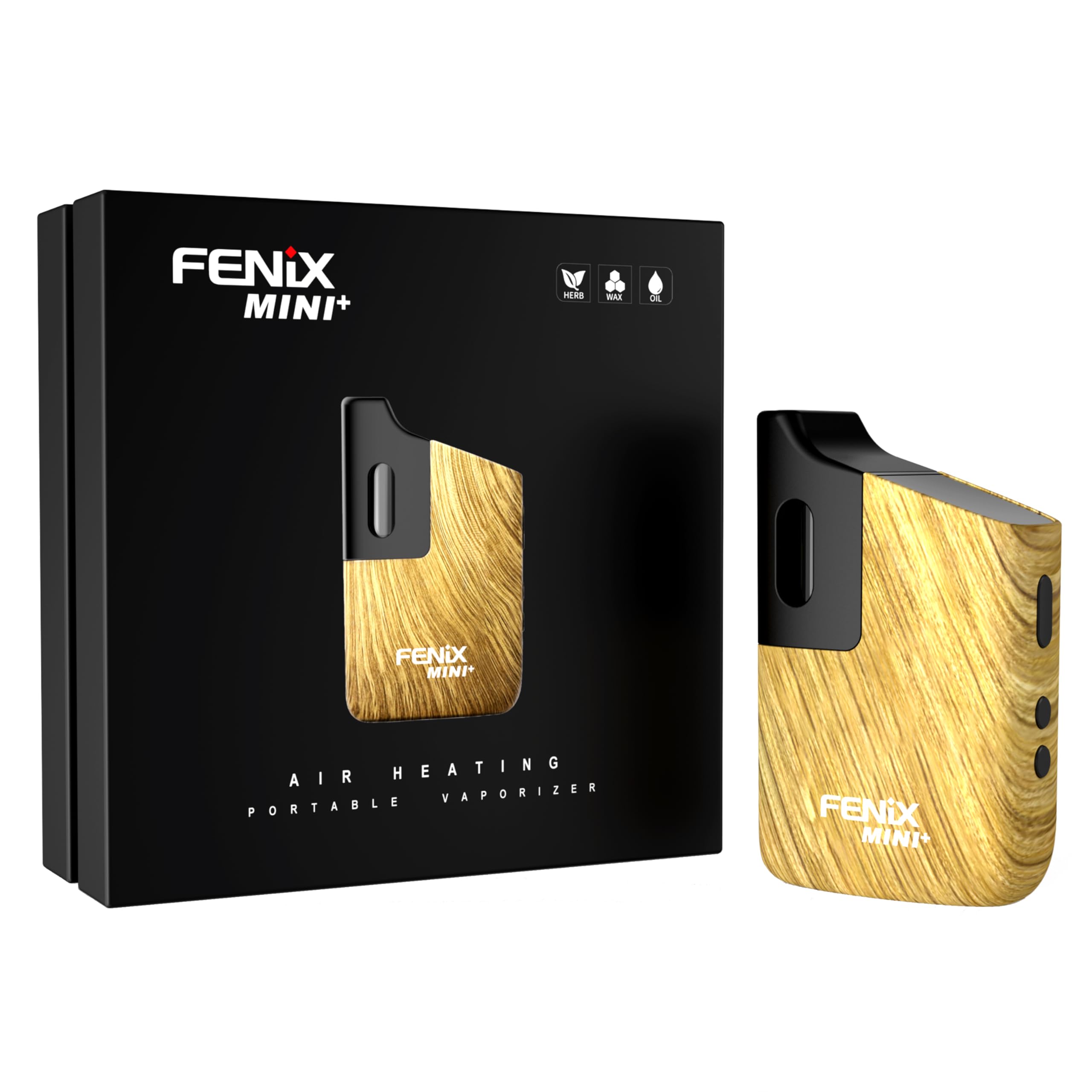 WOLKENKRAFT FENiX Mini Plus Vaporizzatore | Ultimo modello con USB-C | per erbe e estratti | Convezione efficiente *WOOD* FENiX Mini+