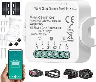 Tuya WiFi-Toröffner, intelligenter Garagentoröffner-Controller, Mobiltelefon-Fernsteuerung, APP-Steuerung, kompatibel mit Alexa Google Home für Sprachsteuerung