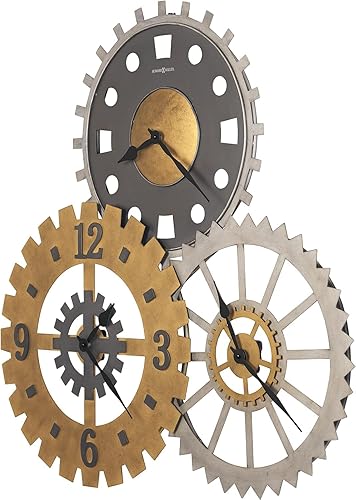 Miniatura 3 de Howard Miller Reloj de pared Hailey II 549-694 - Acabado antiguo, engranajes de metal, números arábigos con acabado de carbón, decoración rústica