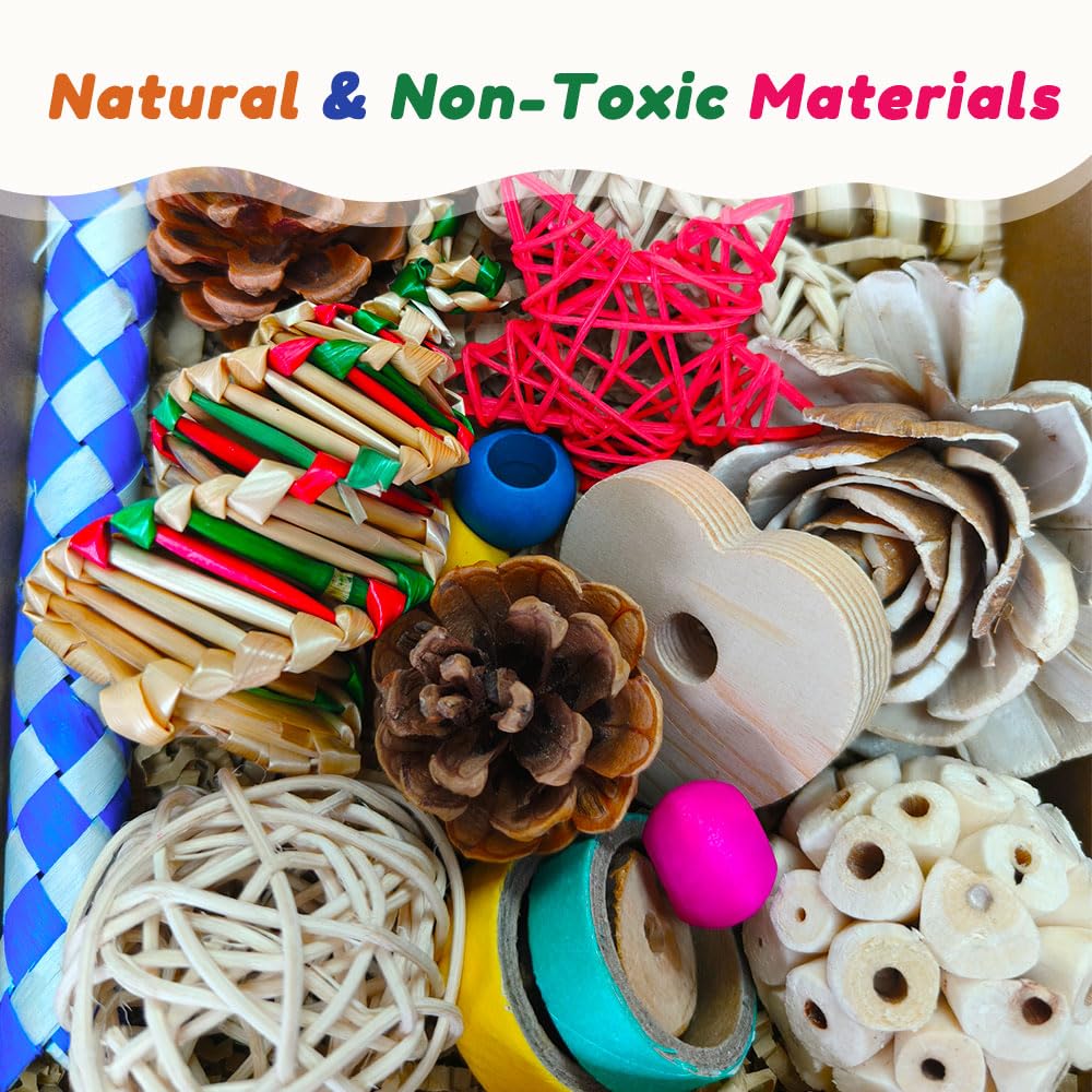 ExcyphrXyf Bird Toys Parrot Toys Natural Bird Foraging Box Foot for Parakeets,Cockatiels,Conures,Love Birds,and Other Small to Medium Birds (Medium) - image 3