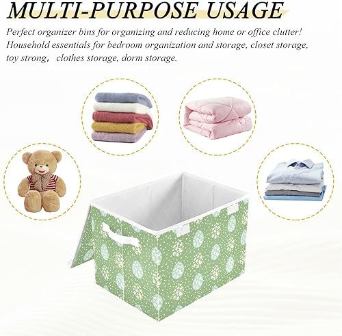 Miniatura 6 de Floral Easter Eggs Storage Bins With Lid Foldable Closet Organizer Large Storage Bags for Toy Storage Dormroom Storage