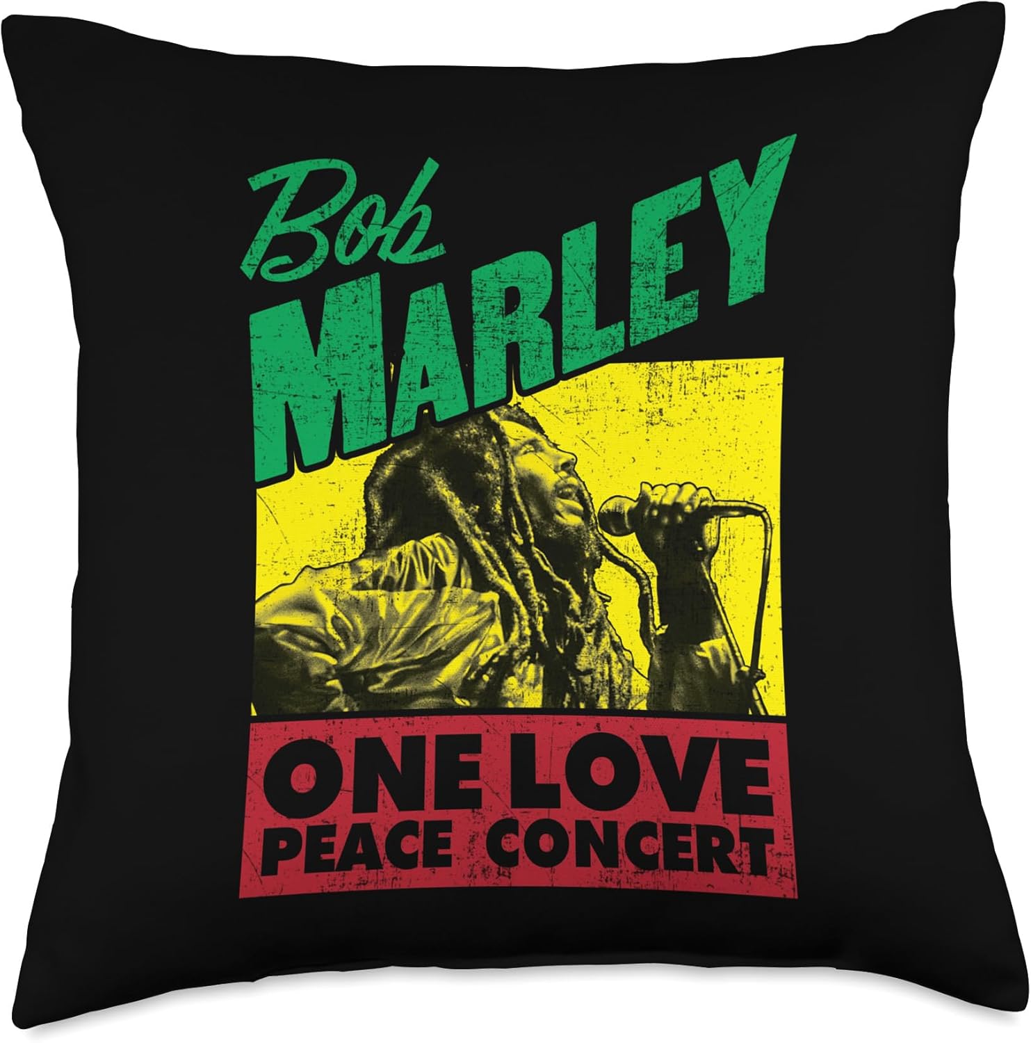 Official Bob Marley One Love Peace Concert Throw Pillow