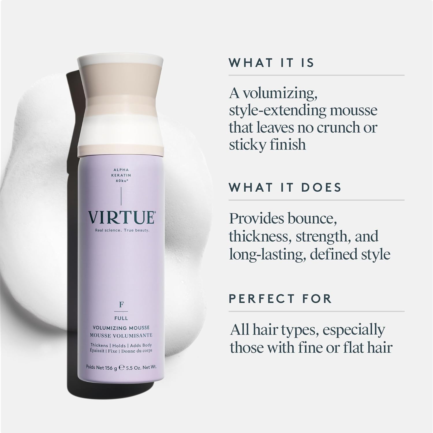 Virtue Full Volumizing Hair Mousse - Image 2