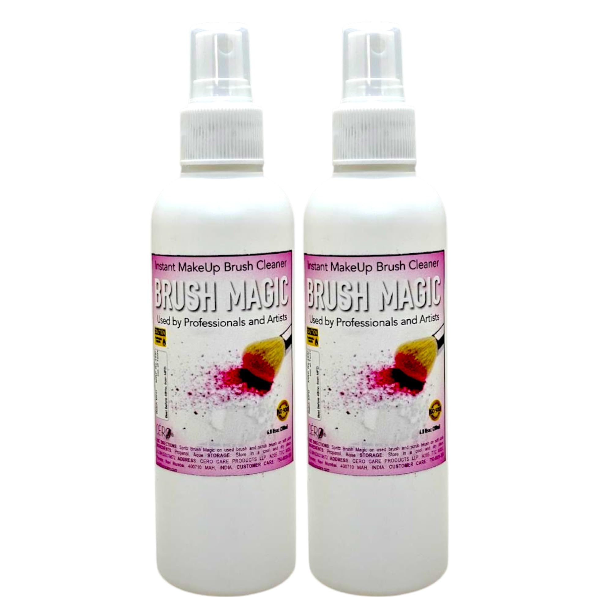 CERO® Makeup Brush Cleaner Spray - Quick-Dry, No-Rinse Formula for Deep Cleaning, Effectively Removes Residue, Oil & Bacteria, Safe for All Brush Types (200ml) 2 PACK COMBO-image-3