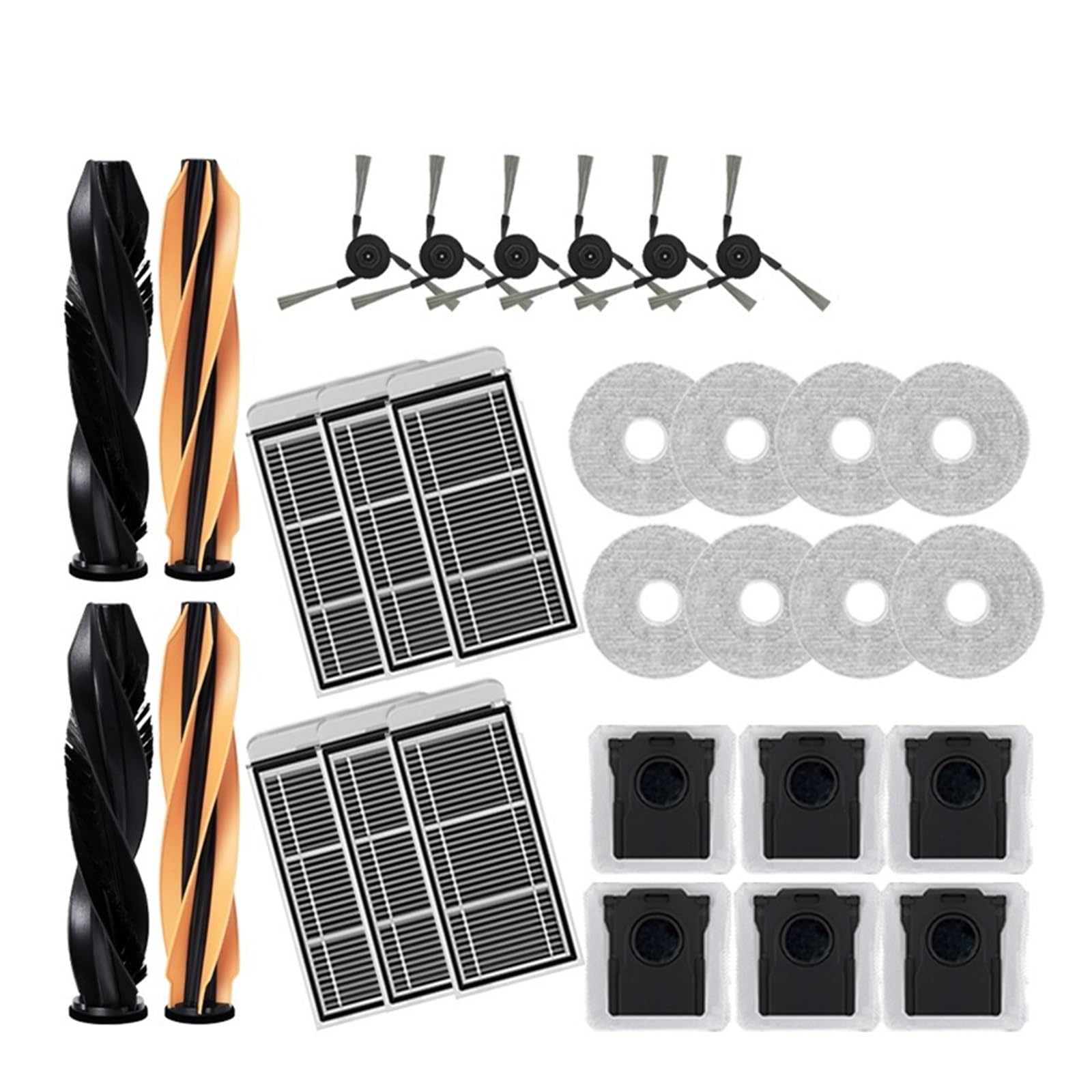 Paño De Mopa for Robot Aspirador, Compatible con Dreame, Accesorios De Repuesto De Cepillo Lateral De Rodillo Ultra PE L60(Set 2)