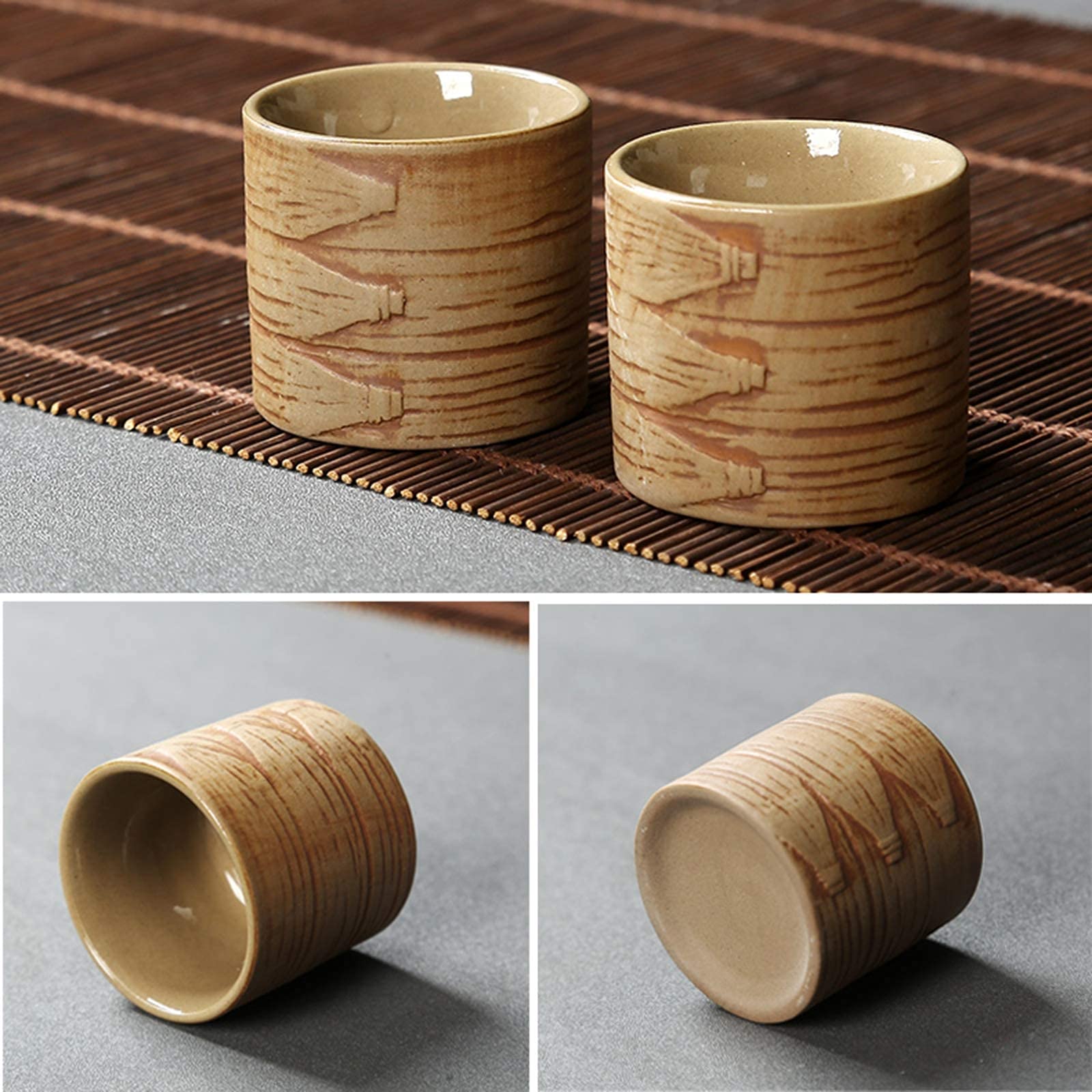 Nuovo Set da Sakè da 9 Pezzi, Set da Sakè in Ceramica Giapponese con Teiera E Fornello A Candela, per tè Freddo/Caldo/Shochu/tè, Il Miglior Regalo per Familiari E Amici, Nero, Stoviglie