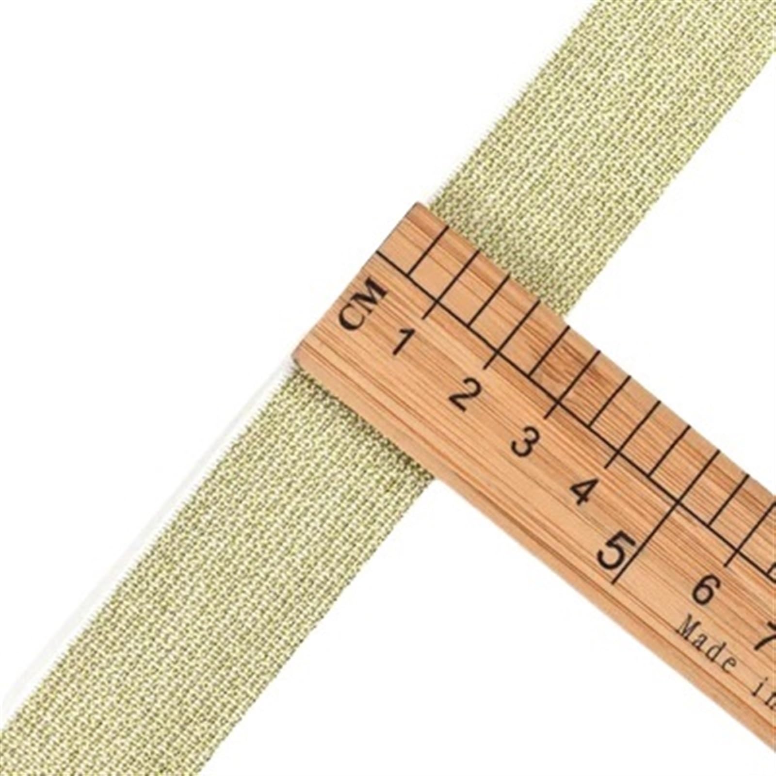 XPJYUA Elastic for Sewing Glitter Gold Silver Elastic Bands 10/15/25/40mm Nylon Waist Band for Garment Trousers DIY Sewing Accessories 1M(25mm White gold)
