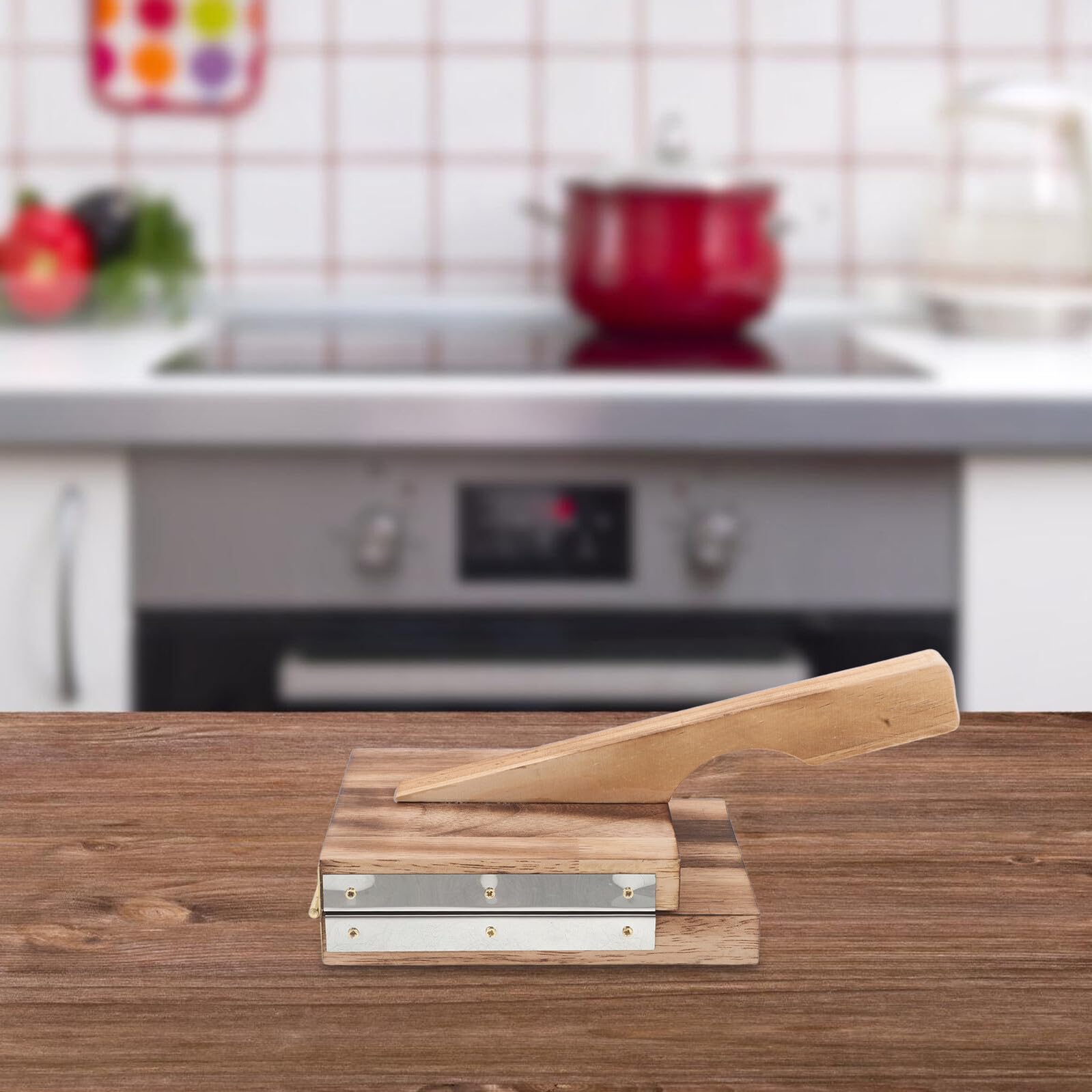Uonlytech Pressa per Ravioli in Acciaio Inox e Legno Utensile Manuale per Pasta di Gnocchi e Torte di Riso Stampo Pratico per Cucina Casalinga e Preparazioni Tradizionali