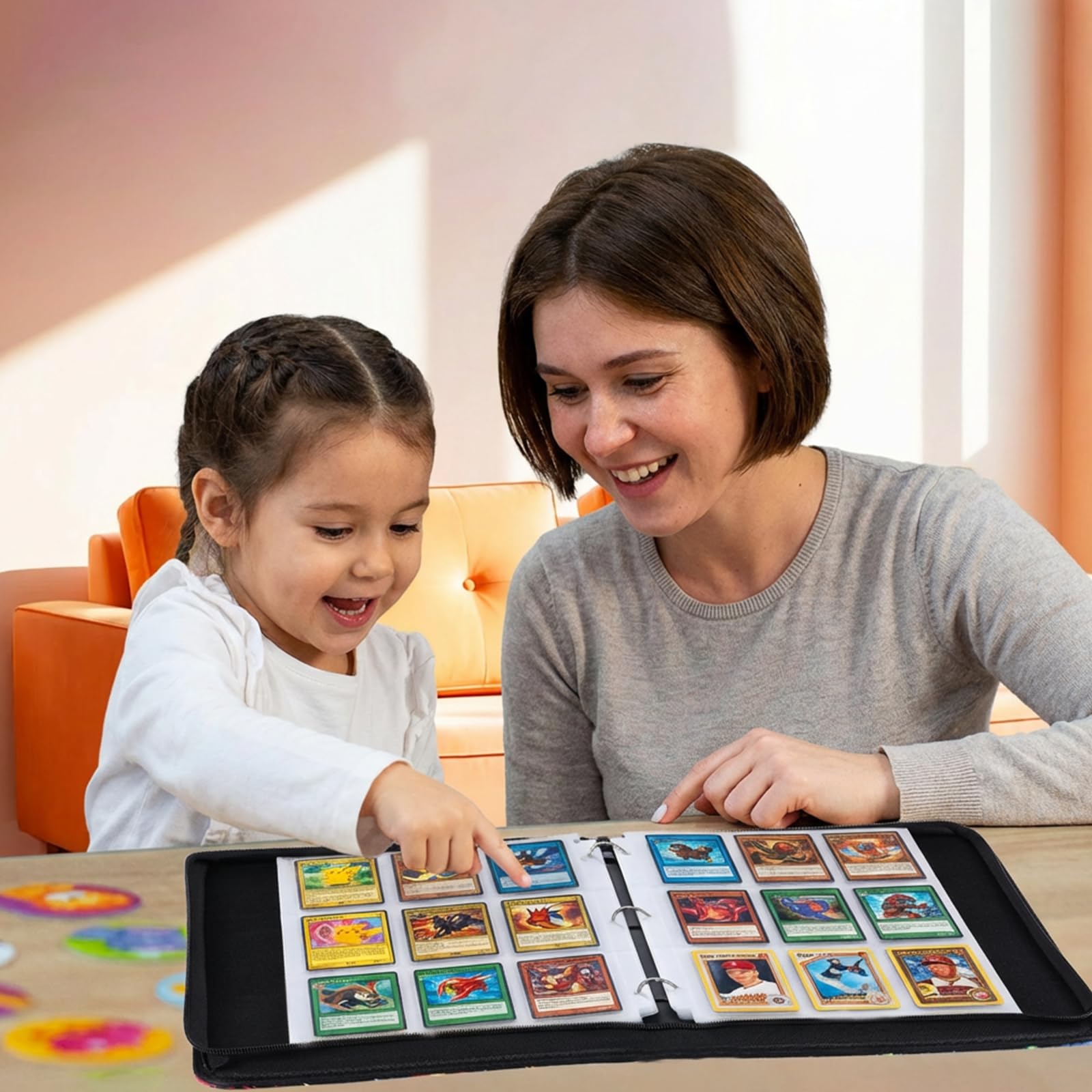 Carpeta de tarjetas con cremallera para 900 tarjetas de intercambio de béisbol, carpeta de tarjetas de 9 bolsillos con fundas extraíbles, regalos para niñas y niños, álbum de tarjetas coleccionables