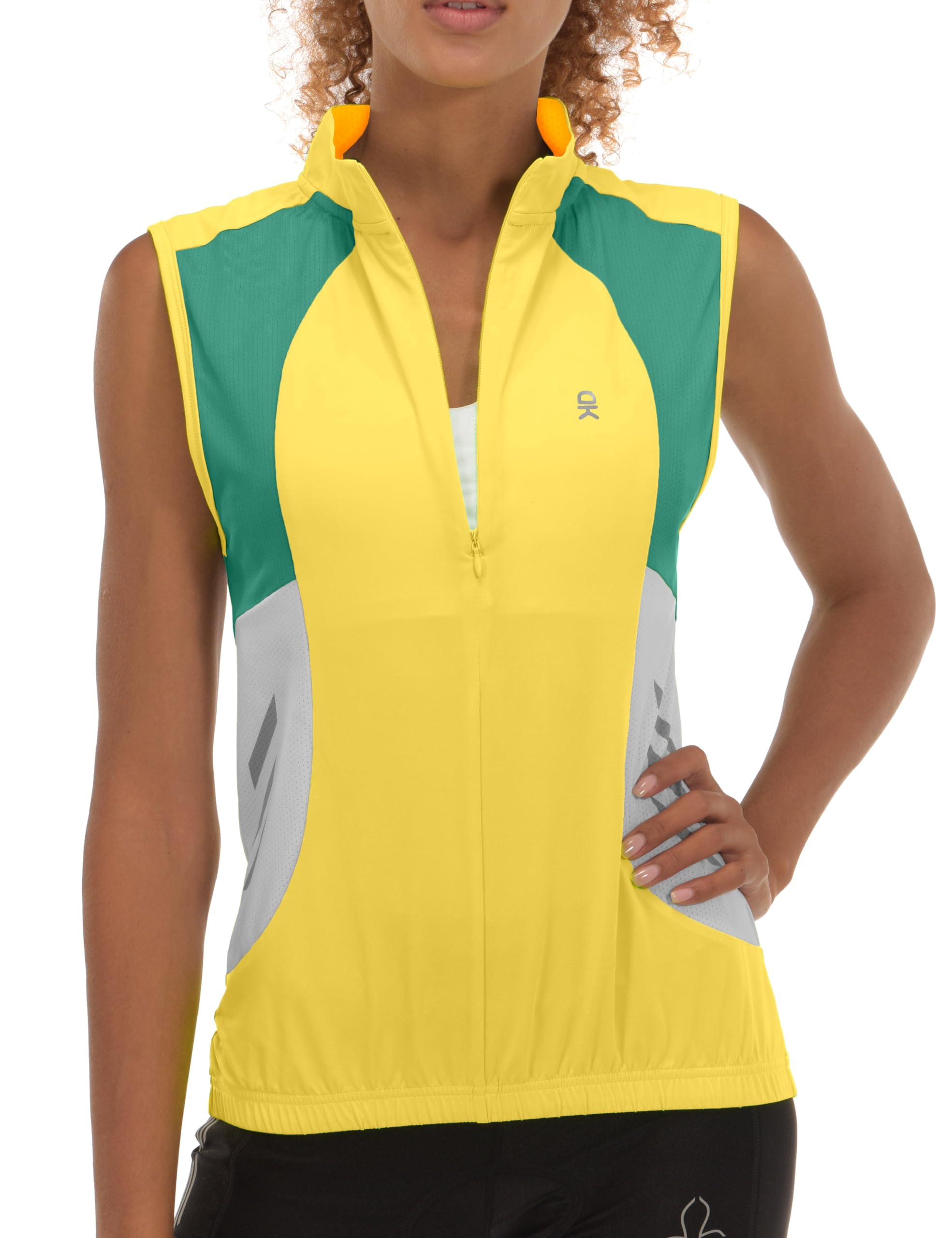 Little Donkey Andy Women's Half Zip Breathable Cycling Vests Reflective Sleeveless Jerseys Shirts Golf 4 Rear Pockets