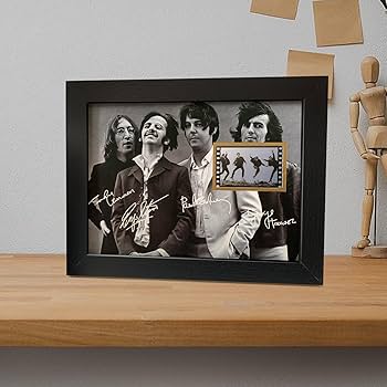 Amazon.com: veratwo Signed The Beatles Poster Framed Photo Gift