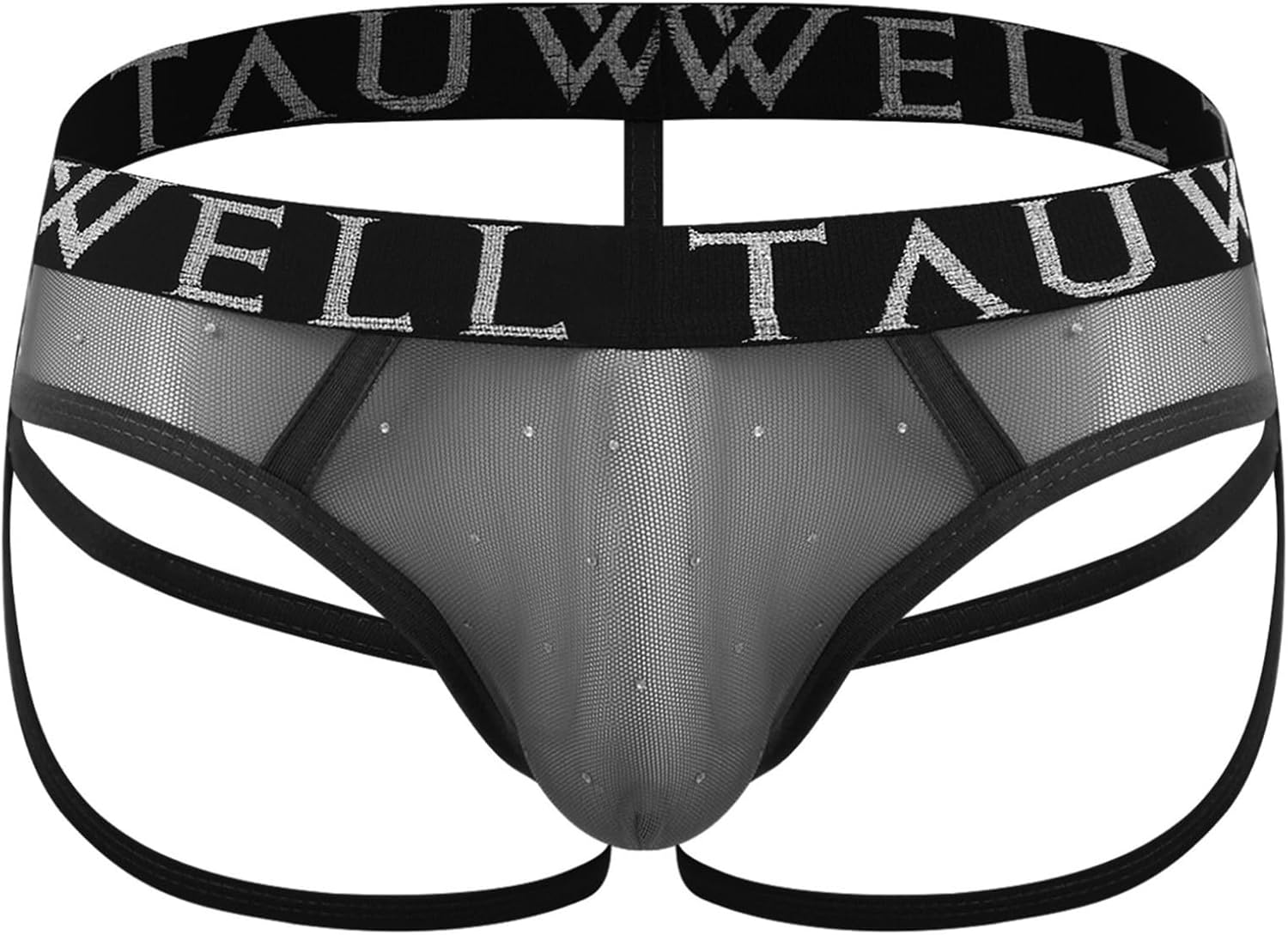 CHICTRY Men's Sequined Mesh Thong Elastic Waist Bulge Pouch T-back Jockstrap Briefs Underwear for Club