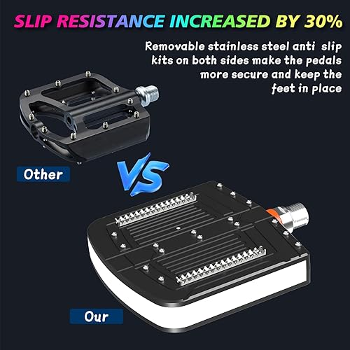 Miniatura 2 de Dream Color - Pedal de bicicleta con luz LED, pedal de bicicleta de nailon con 146 modos de persecución, recargable, impermeable, con husillo de