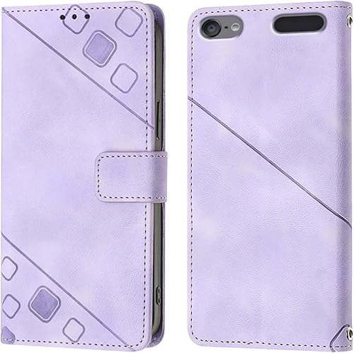 Miniatura 7 de Funda para iPod Touch 5, iPod Touch 7 Wallet Funda para teléfono con [tarjetero de crédito] Textura de sangría PU Flip Funda de cuero para iPod