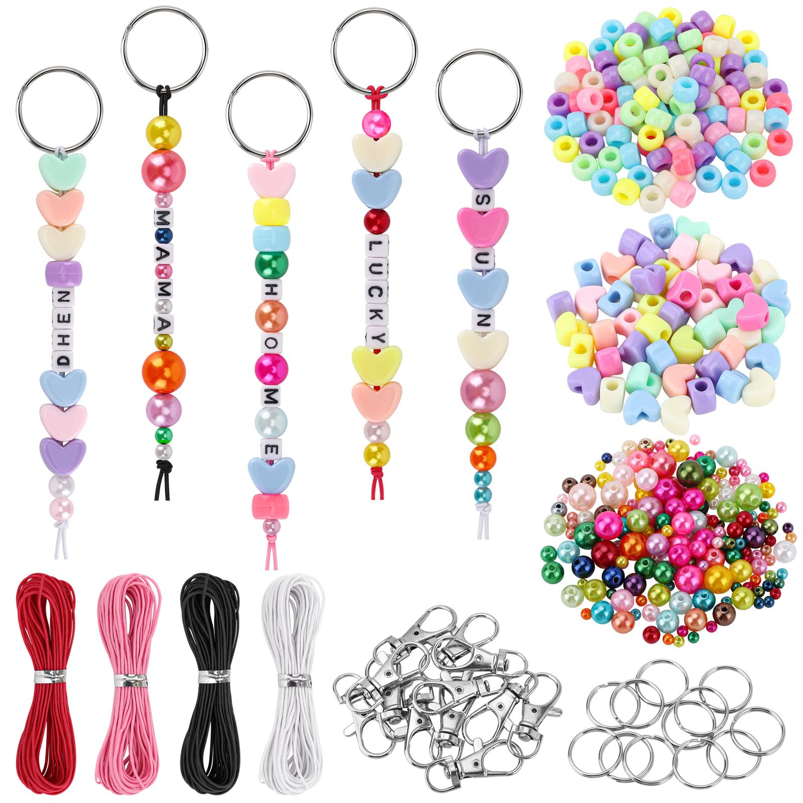 678 Pcs Keyring Making Kit Keychain Making Kit DIY Keychain Craft Set