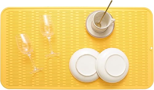 Miniatura 226 de Tapete de silicona para secado de platos para múltiples usos, fácil de limpiar, ecológico, resistente al calor, tapete de silicona para encimera