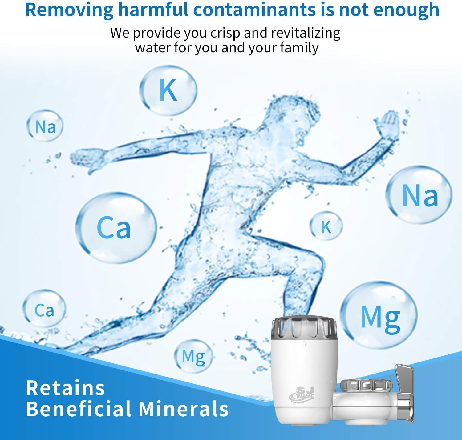 320-Gallon Water Filter for Faucet | Reduces Lead & Chlorine | Home Water Filtration System Fits Standard Faucets| Water Purifier, Water Filter Faucet Mount, Faucet Water Filter (One Filter Included) : Tools & Home Improvement