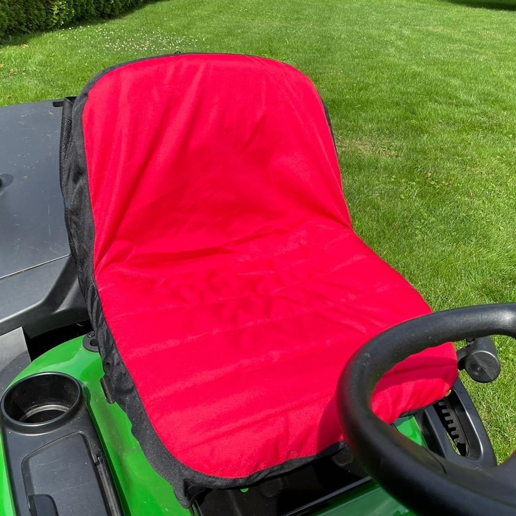 Housse de Siège Workinghouse pour Tondeuse et Tracteur - Housse de Protection pour Sièges de Tondeuses et Tracteurs - Durable, Imperméable, Hydrofuge pour Tondeuses et Tracteurs (Rouge) | Housse de siège pour tracteur à gazon et tondeuse autoportée, 4 poc