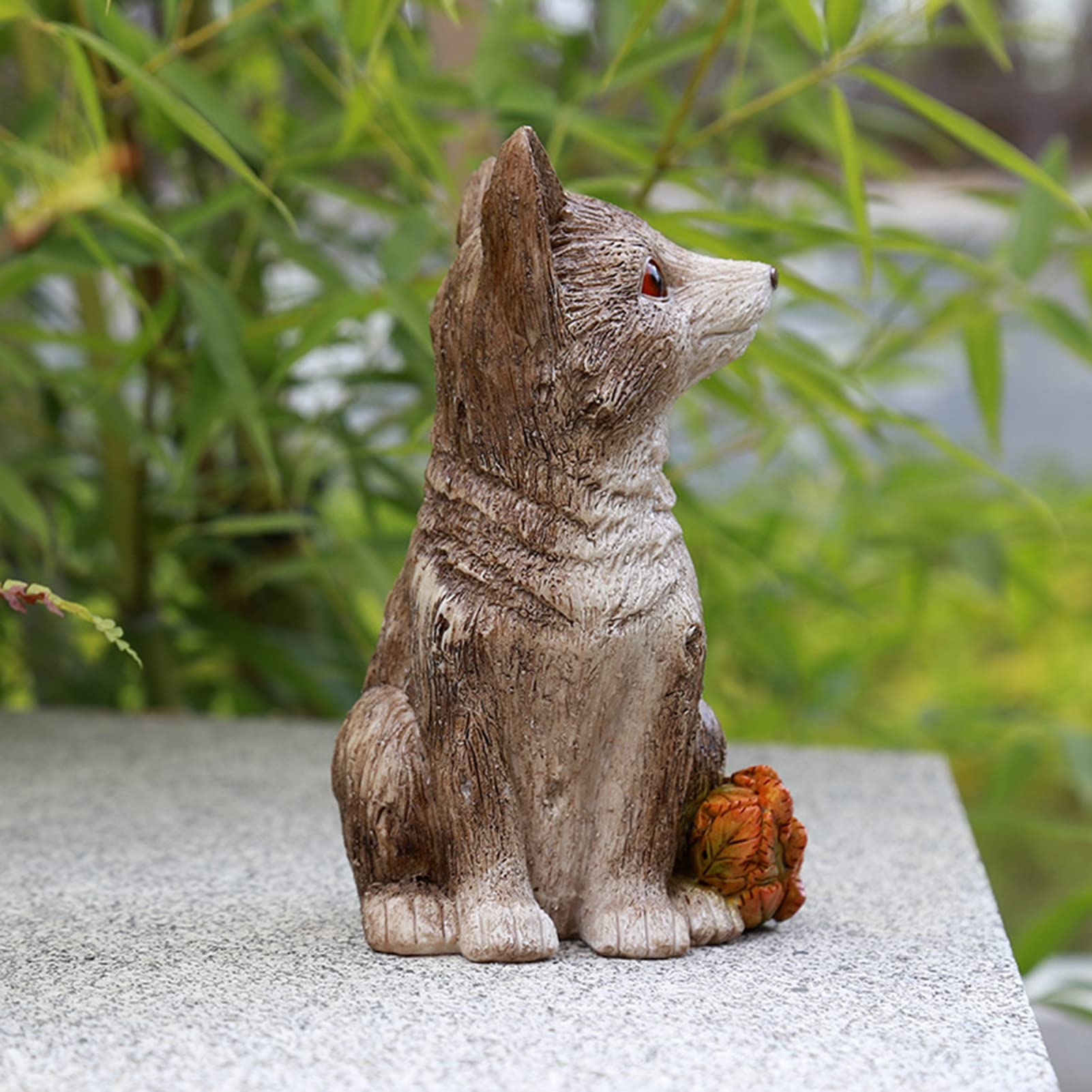 Garten- Und Heimdekoration Fuchs-Statue Aus Polyresin – Handbemalt, Wetterfest, Für Innen & Außen