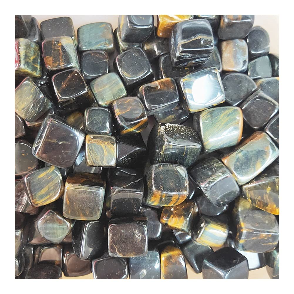 Cubo di Ghiaia di Cristallo di Quarzo Naturale con Occhio di Tigre burattato Raccolta domiciliare (Size : 500g)