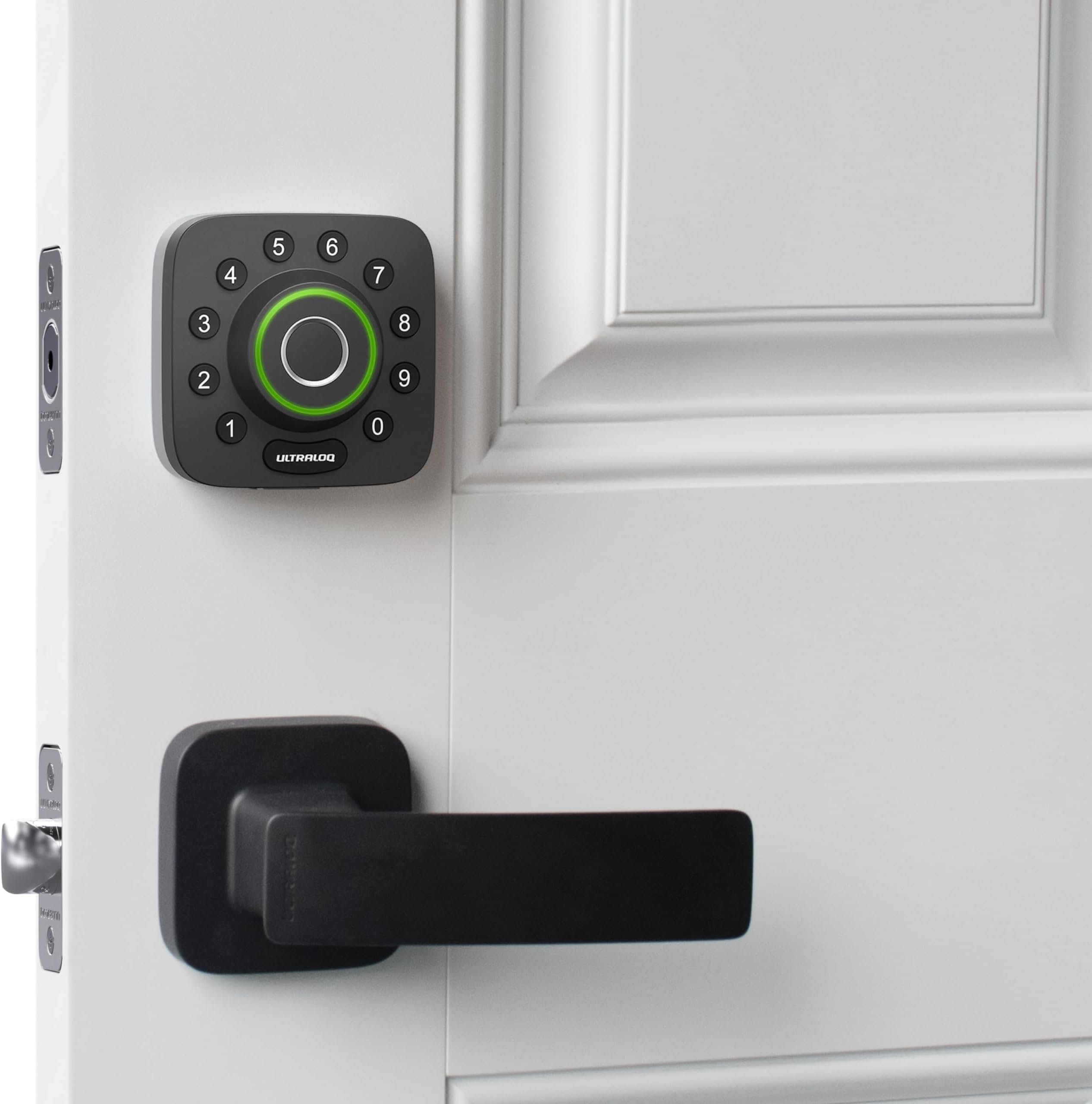 ULTRALOQ Fingerprint Smart Lock with Handle Set, Z-Wave Door Lock, Works with Z-Wave Plus, Home Assistant, Compatible with SmartThings, Hubitat etc, WiFi Bridge Included
