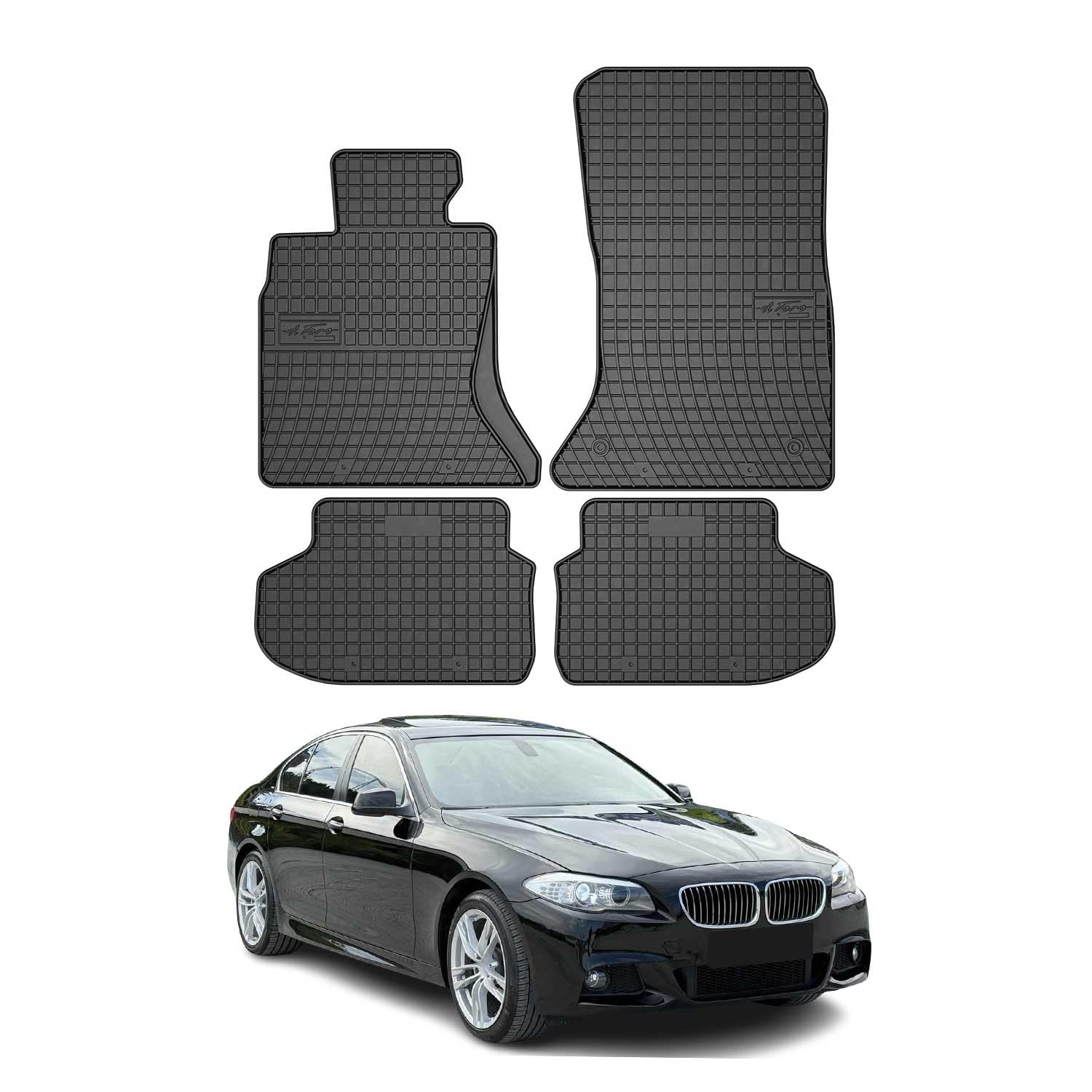 OMAC Fußmatten für BMW 5er F10 F11 xDrive 2013-2017 Gummi 4X Schwarz