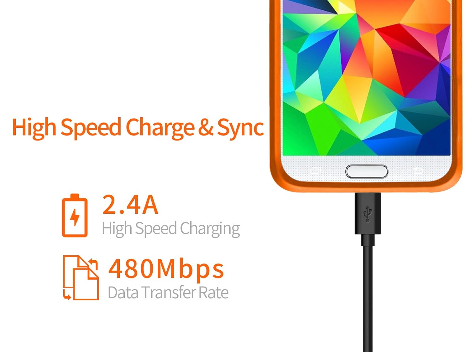 COCOCAT Micro USB Cable, [5-Pack] Premium Micro Charging Cable High Speed USB 2.0 Sync and Charging Cables for Android, Samsung, HTC, Motorola, Nokia and More