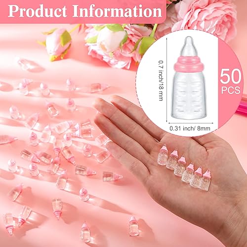 Miniatura 3 de Chunful 51 juegos de baby shower incluyen letrero de caza de biberones de vegetación, juegos de regalo de madera para bebé y 50 piezas de resina