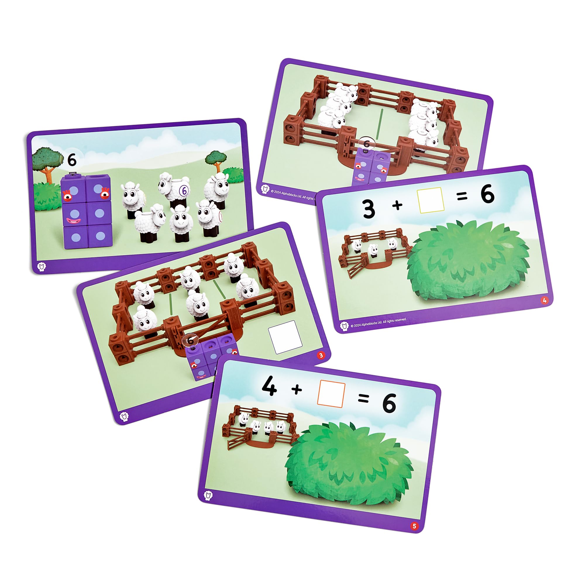 Learning Resources Numberblocks Fattoria Conta le pecore dei Cubi MathLink, Età 3 4 5 6, CBeebies Toys, Giochi Matematici, Giochi di Numeri, Gioca alla Fattoria, EYFS, 10 Attività Matematiche incluse