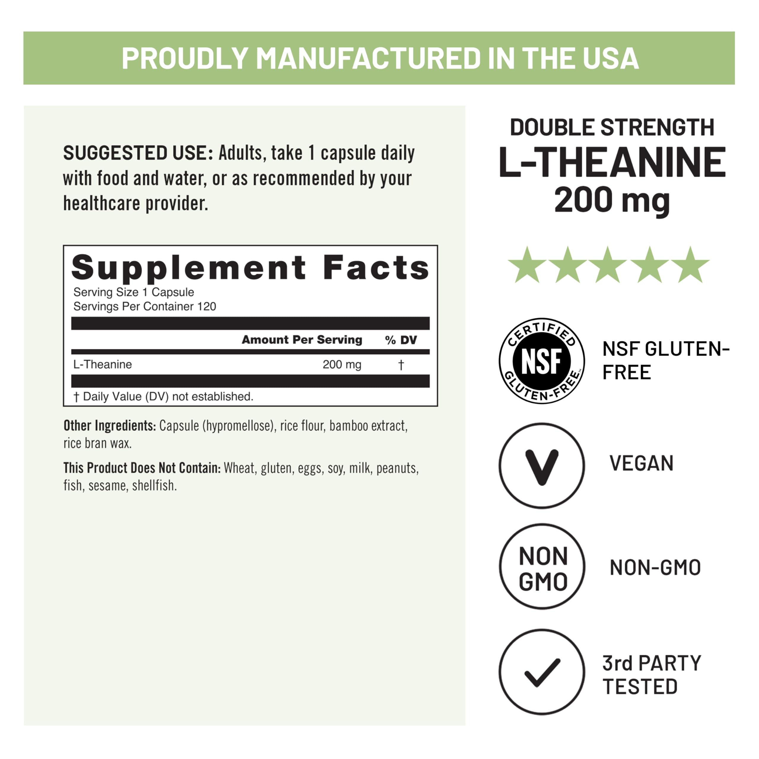 NatureWise L-Theanine 200mg Supplement for Relaxation & Sleep, 120 Capsules — Amazon image 6