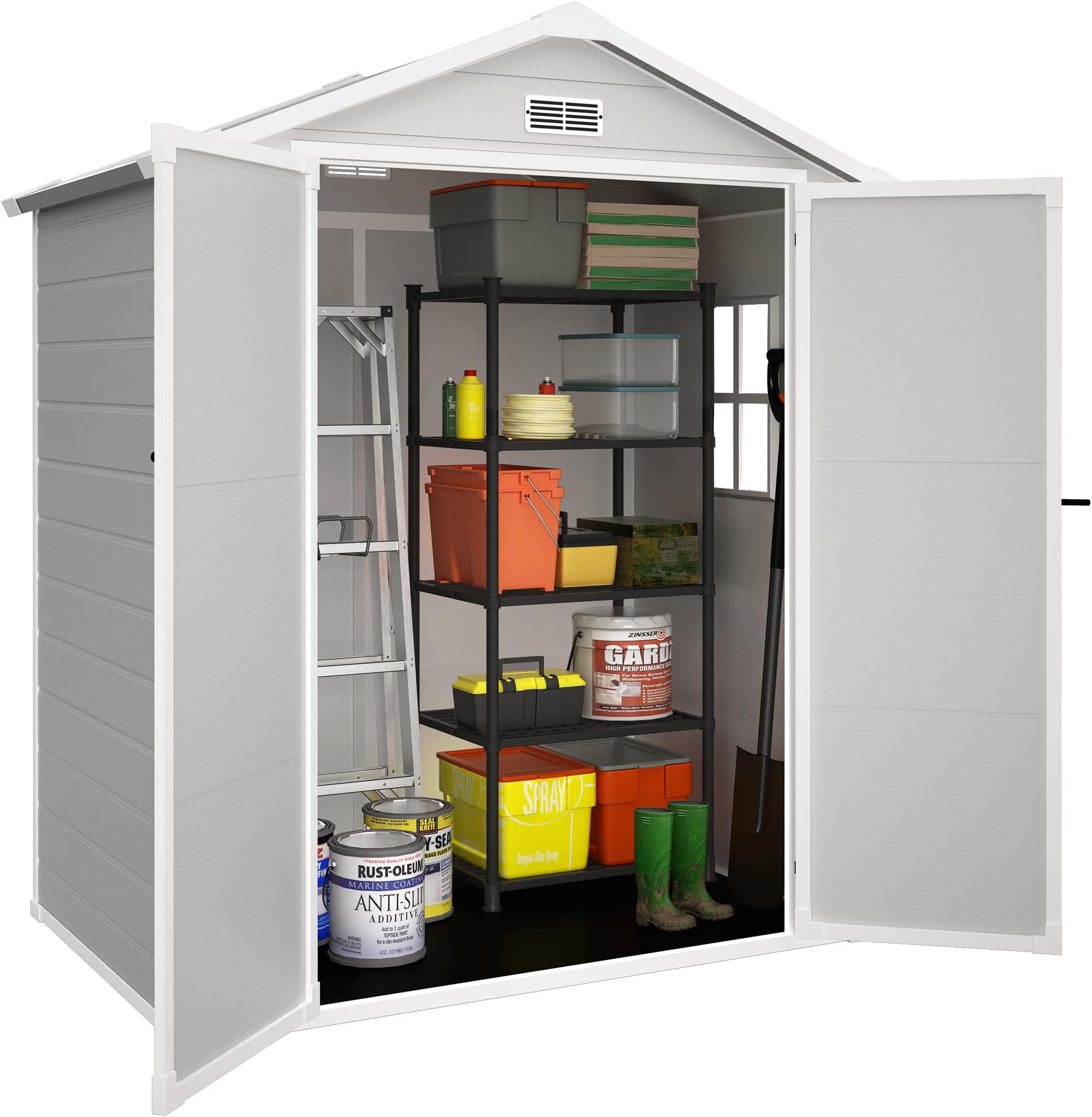 Amazon.com : BTMWAY Resin 6x4 FT Outdoor Storage Shed with Floor ...