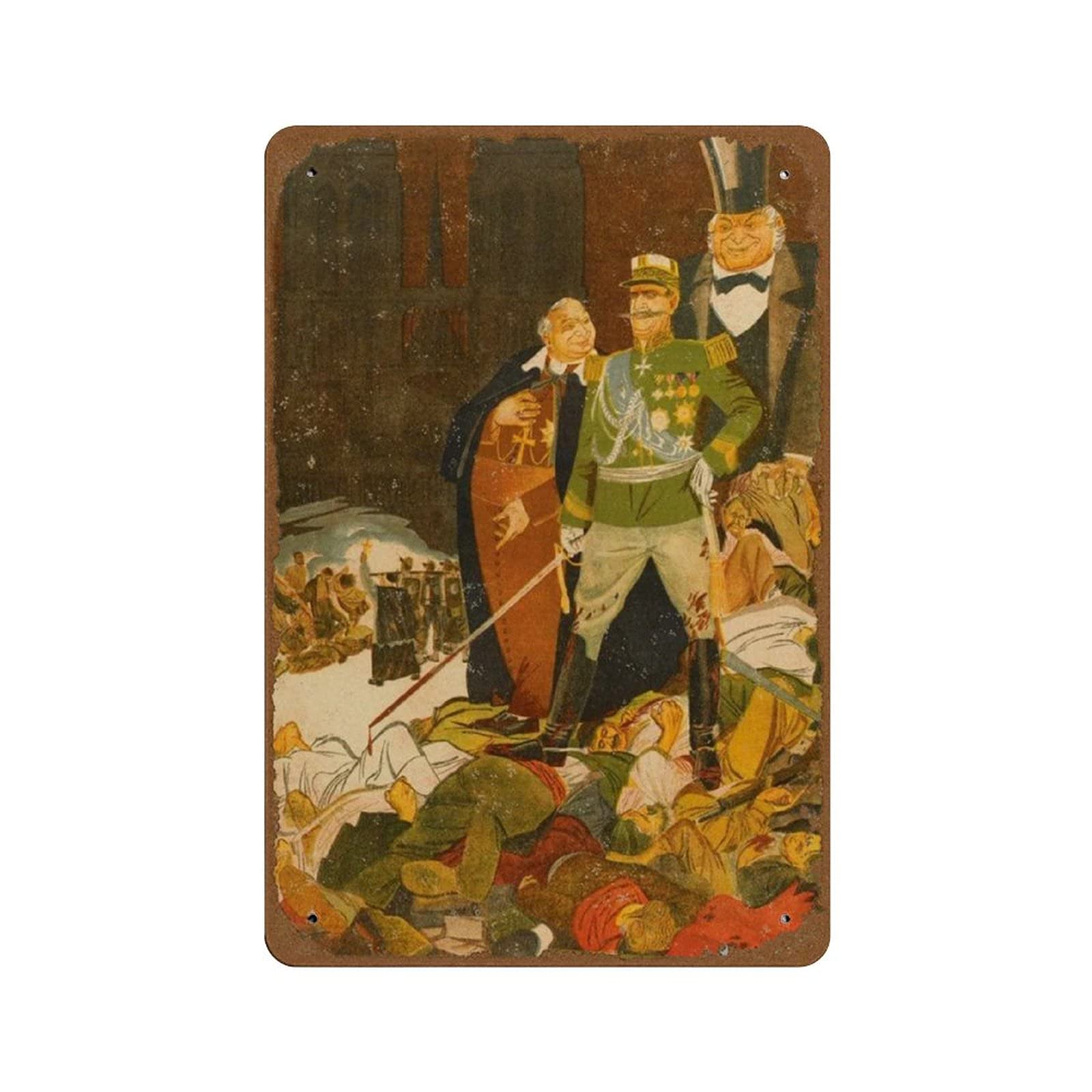 peiyeety Anti-Religious Propaganda The Executioners of The Paris Commune 1931 Vintage Russian Soviet Communism Socialism Poster Novelty 8x12 Tin Sign Metal Poster Wall Funny Man Cave Cool Wall Door