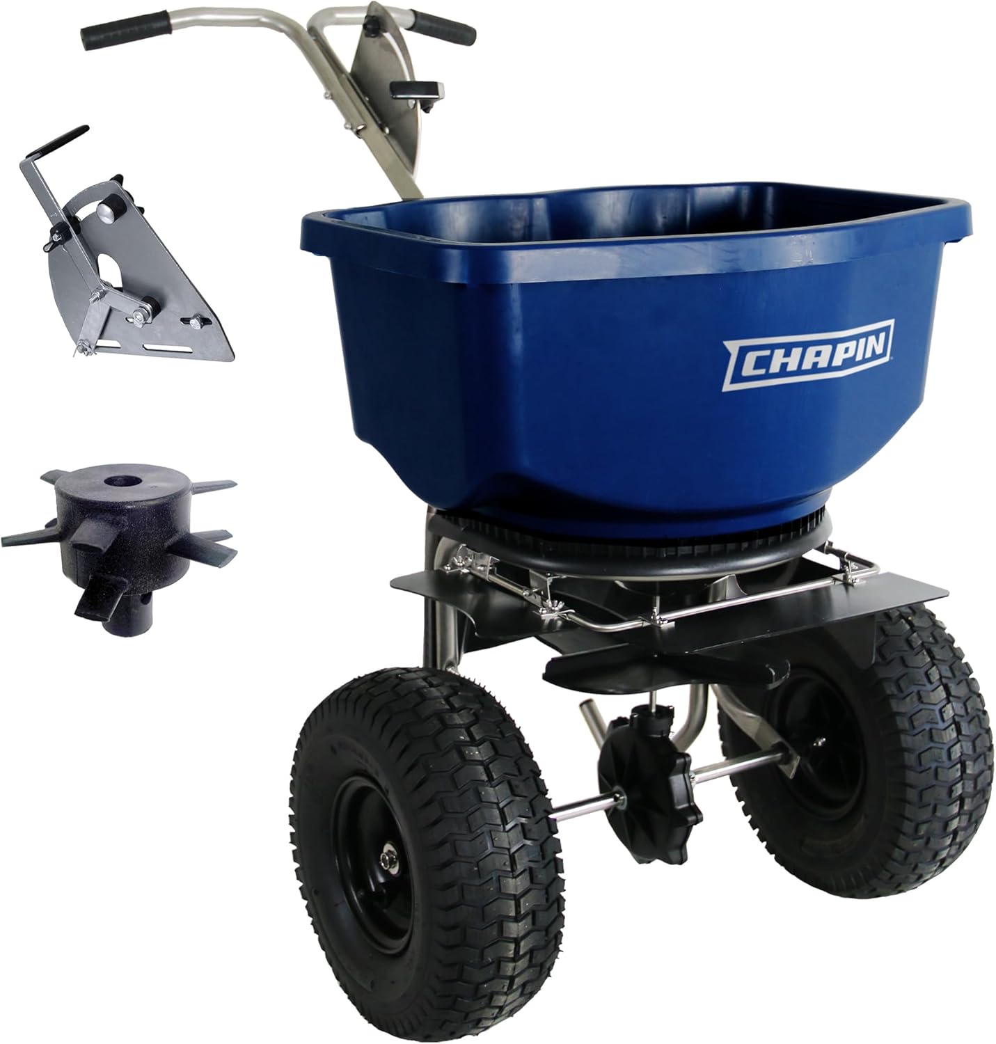 Chapin International 82400B 100 LB Professional Salt Spreader, Blue