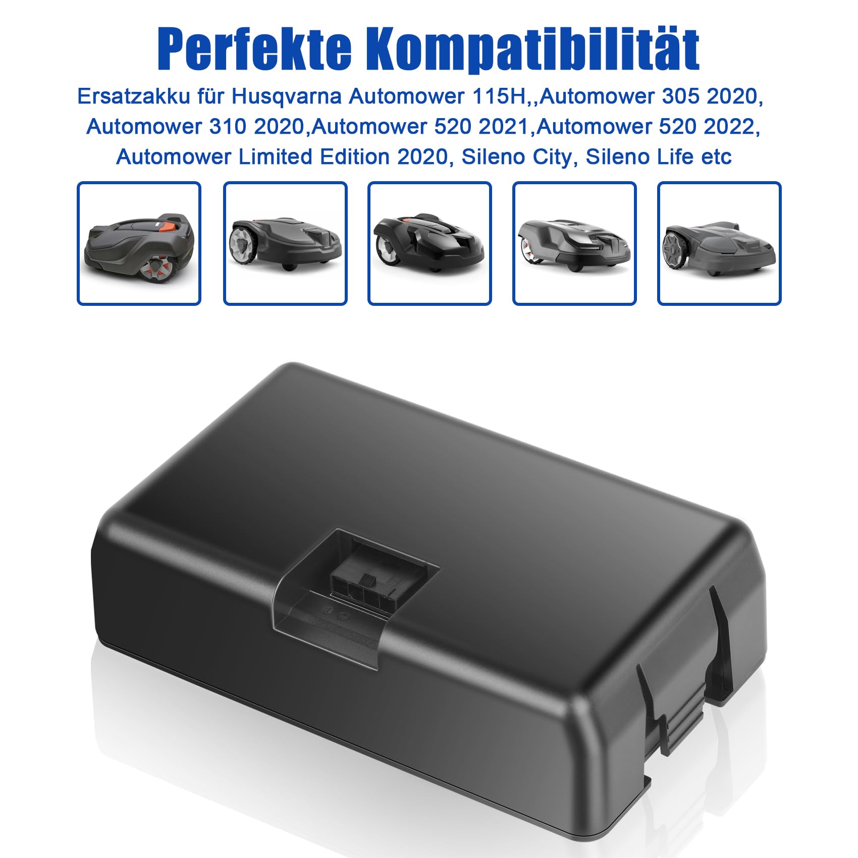 KUNLUN 18V 4000mAh Ersatzakku für Husqvarna Automower 115H, für Automower 305 310 315 315X 2020, für Automower 520 2021 Automower 520 2022, für Gardena akku 18v Sileno City 250 Sileno Life 750