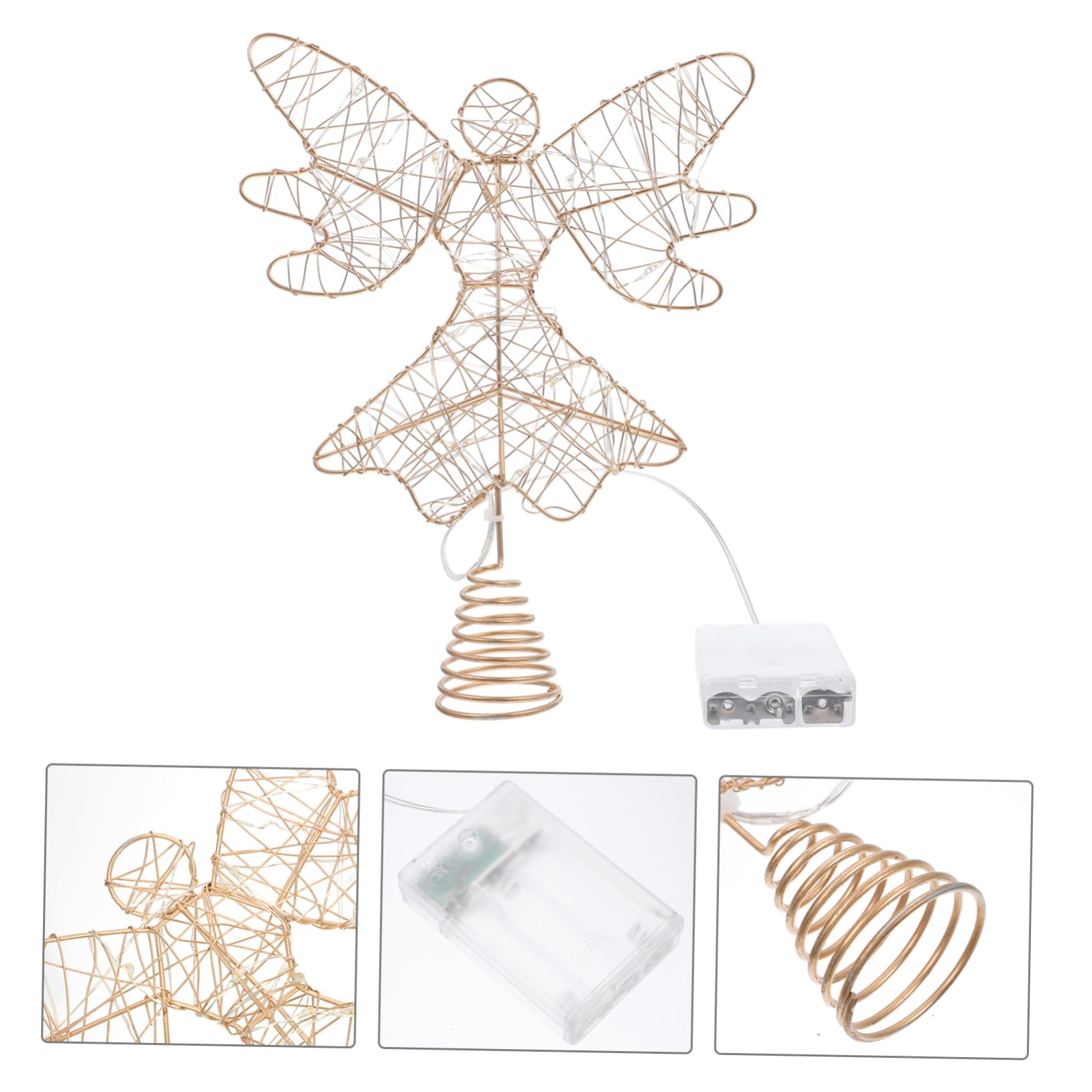 Zerodeko 3stücke Weihnachtsbaum Baumspitze Mit Lichtern Weihnachtsdeko Für Festlichkeiten Und Zuhause Als Weihnachtsbaumtopper Für Festliche Anlässe